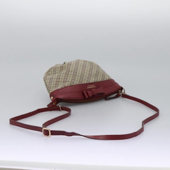 BURBERRY Nova Check Blue Label Shoulder Bag Canvas Beige - Picture 7 of 15
